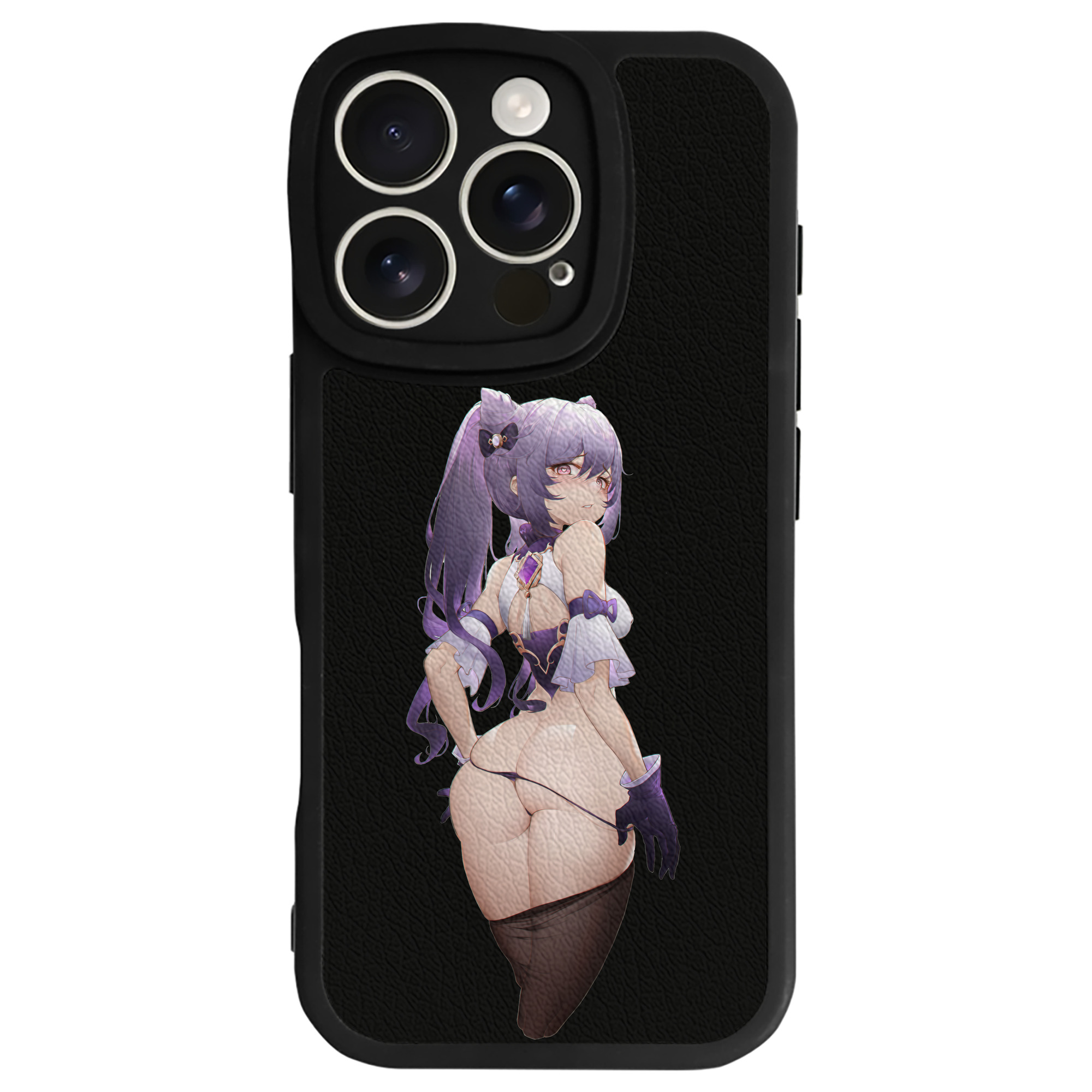 げんし神 刻晴 こくせい genshin Kokusei 【iPhone 16シリーズ対応】シリコンスマホケース（レザー調） 材質：シリコン